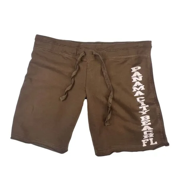 Vintage Girl Knit Shorts Large Panama City FL Y2K Graphic Drawstring Casual Pant - Picture 1 of 9